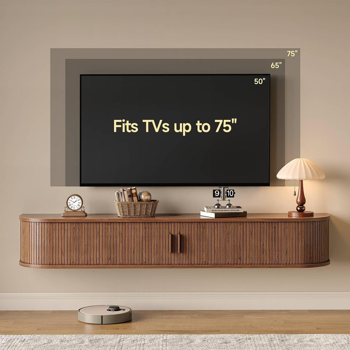 63 in Floating TV Stand with LED Lights