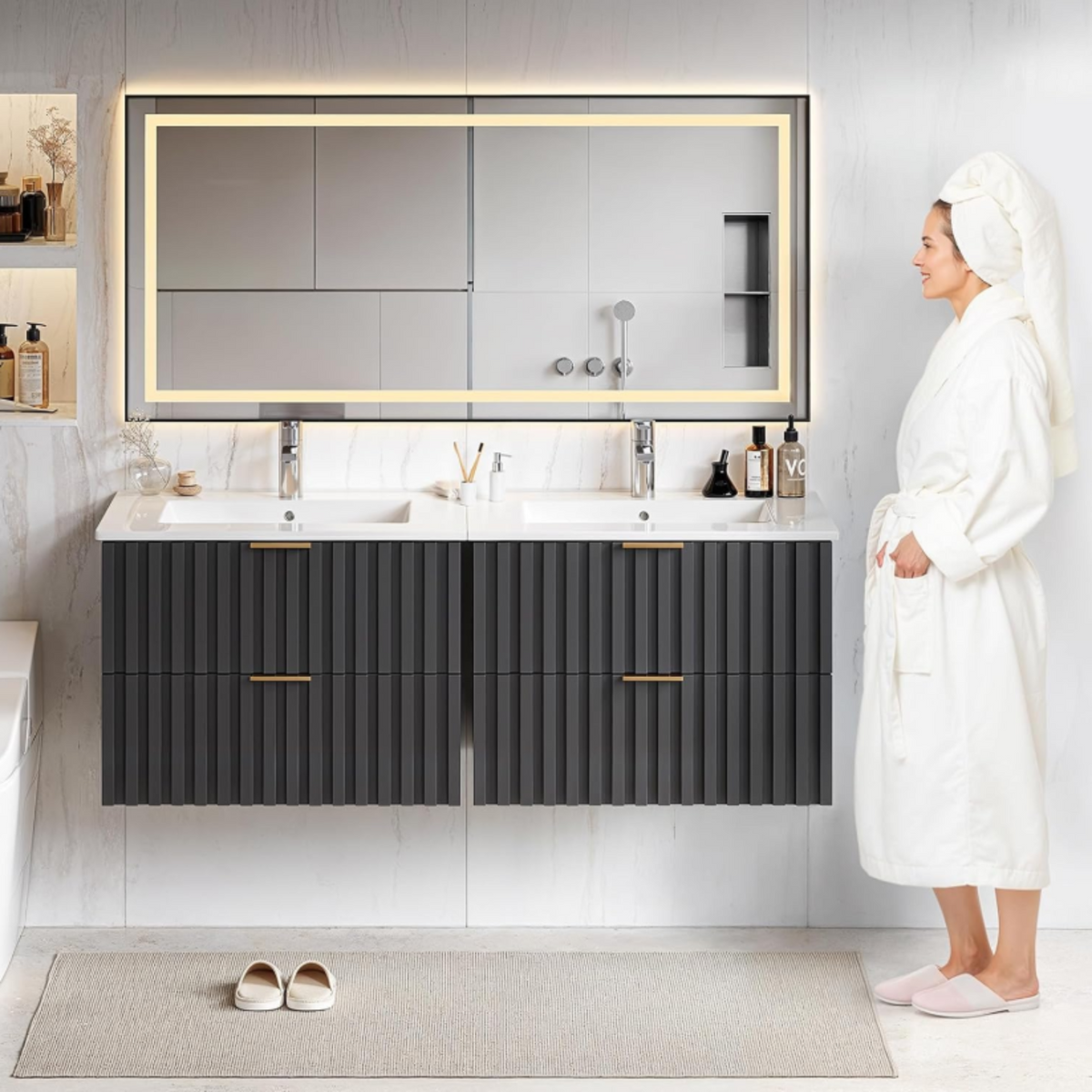 24 Inch Wall-Mounted Floating Bathroom Vanity