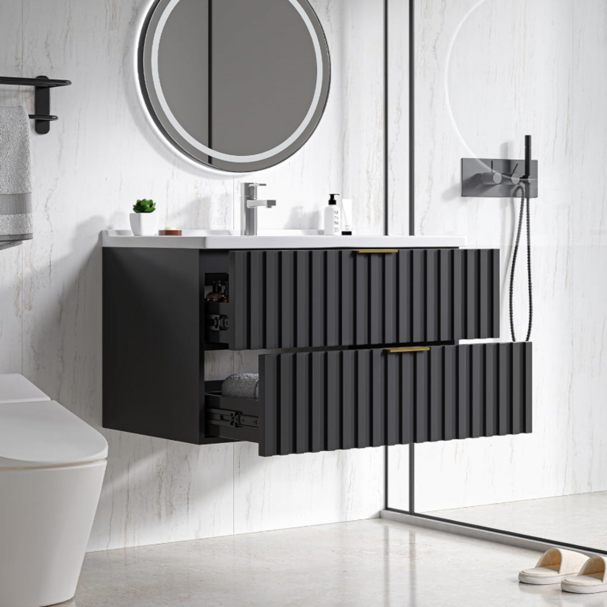 30 Inch Wall-Mounted Floating Bathroom Vanity