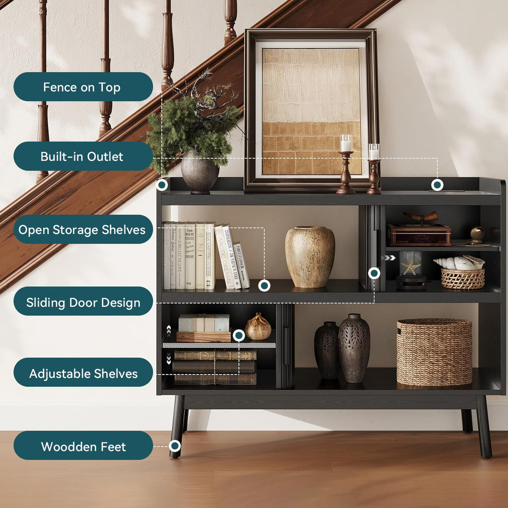 43-Inch Sideboard Buffet with Built-In Power Station