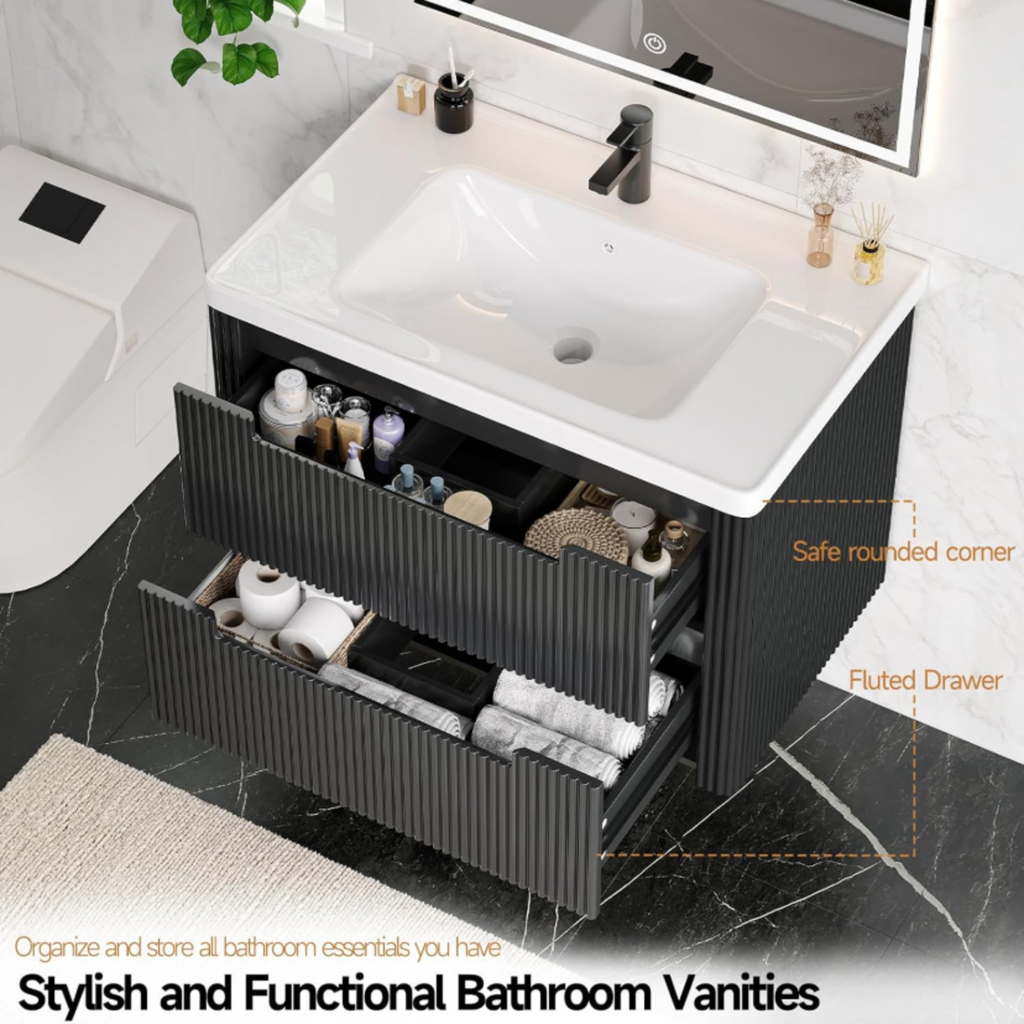 32-Inch Floating Bathroom Vanity with Sink