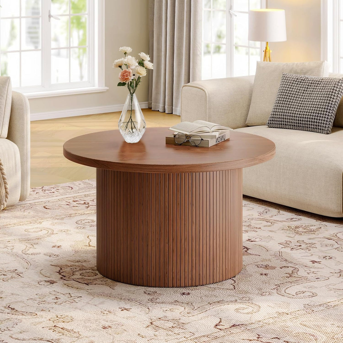 31.5 Inch Round Drum Coffee Table