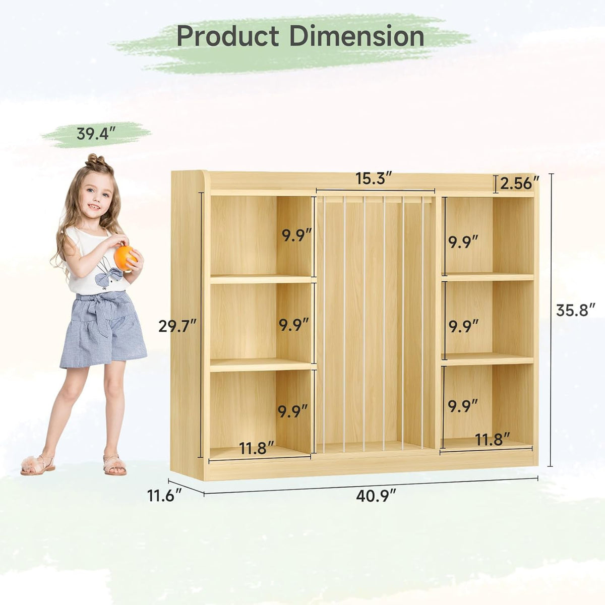 Kids Toy Storage Organizer with 6 Cubbies