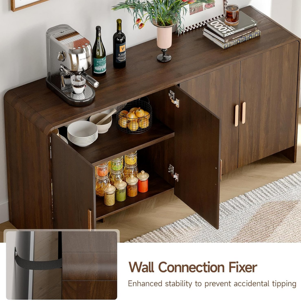 60 in Farmhouse Buffet Sideboard with 4 Doors