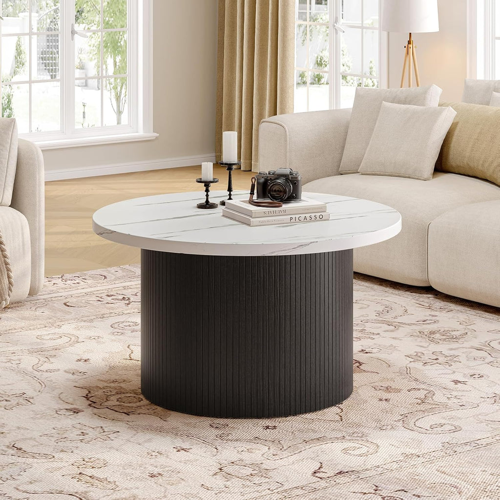 31.5 Inch Round Drum Coffee Table