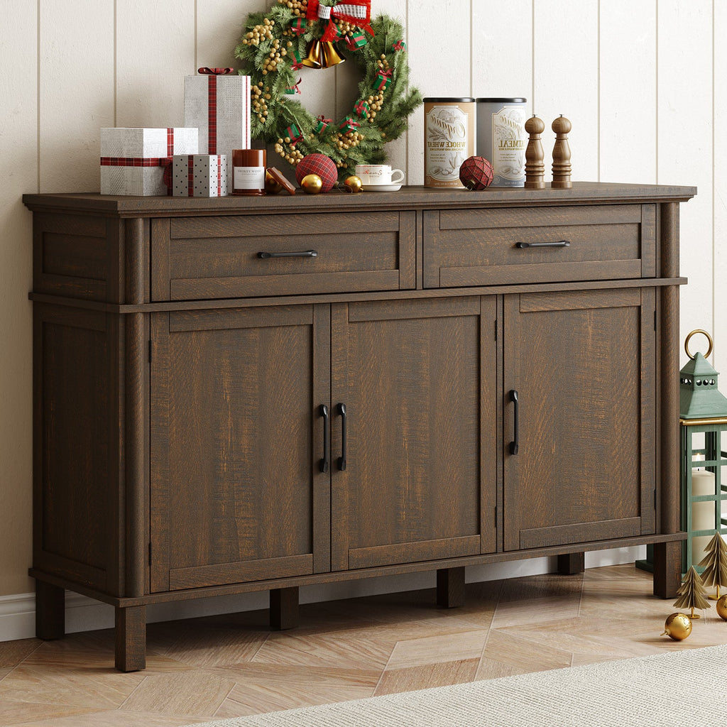 Wood Buffet Sideboard with 2 Drawers and 3 Doors