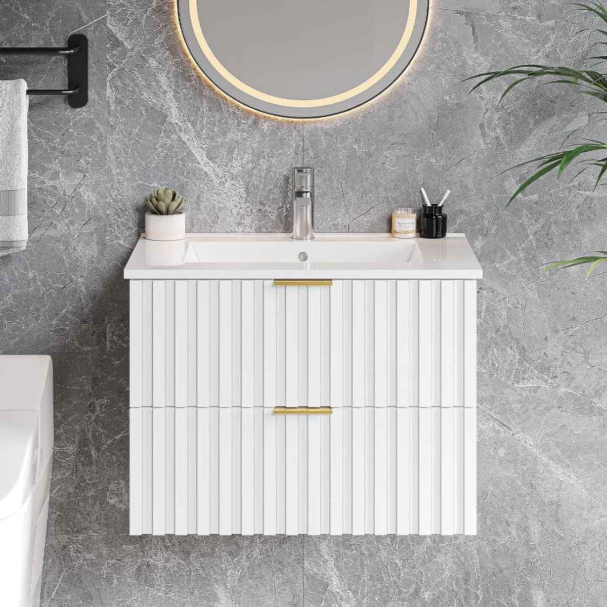 24 Inch Wall-Mounted Floating Bathroom Vanity