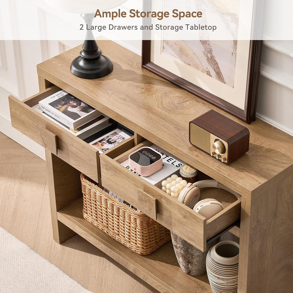 40 Inch Narrow Console Table with Drawers