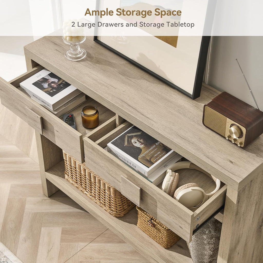 40 Inch Narrow Console Table with Drawers