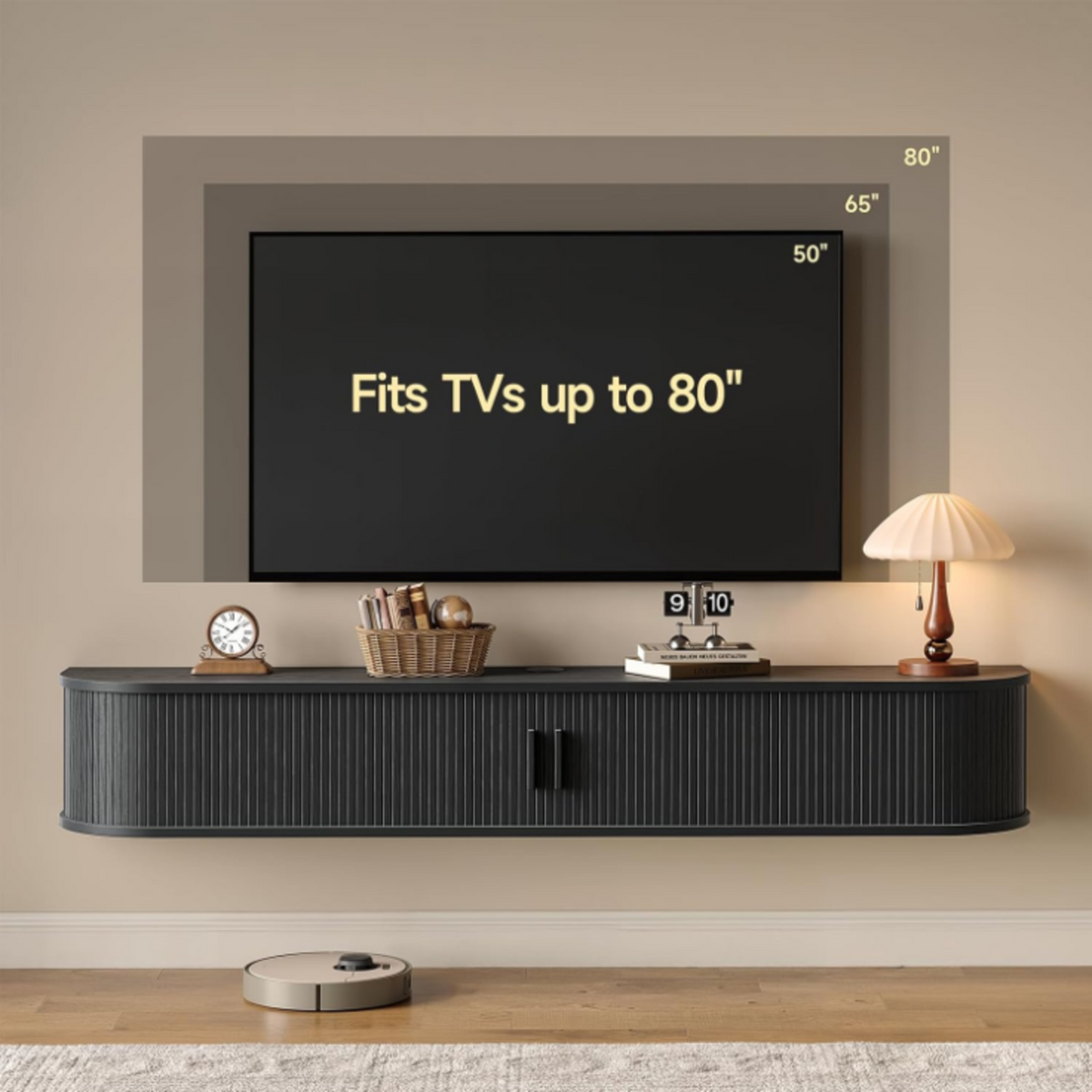 71 in Floating TV Stand with LED Lights
