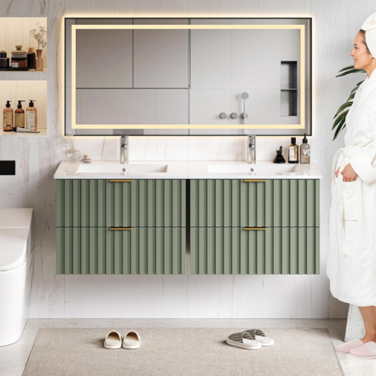 24 Inch Wall-Mounted Floating Bathroom Vanity