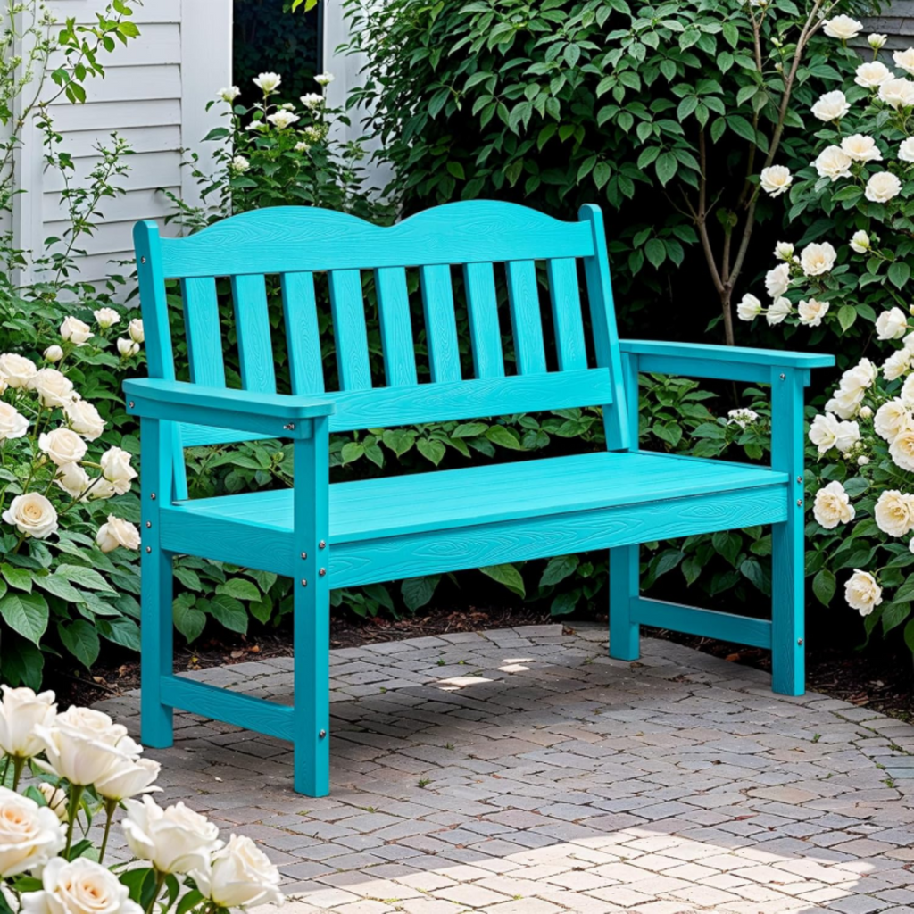 2-Person HDPS Outdoor Garden Bench, 800 lb