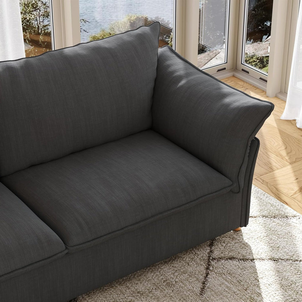 86" Modern Linen Cloud Sofa with Deep Seat