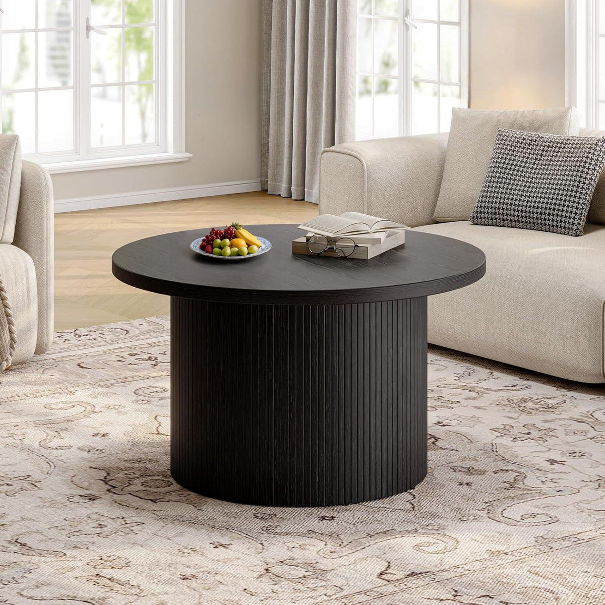 31.5 Inch Round Drum Coffee Table