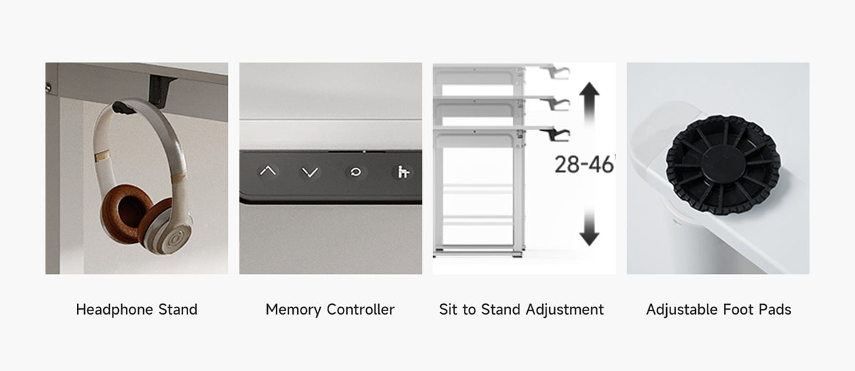 L-Shaped Electric Standing Desk, 71 x 43 Inch
