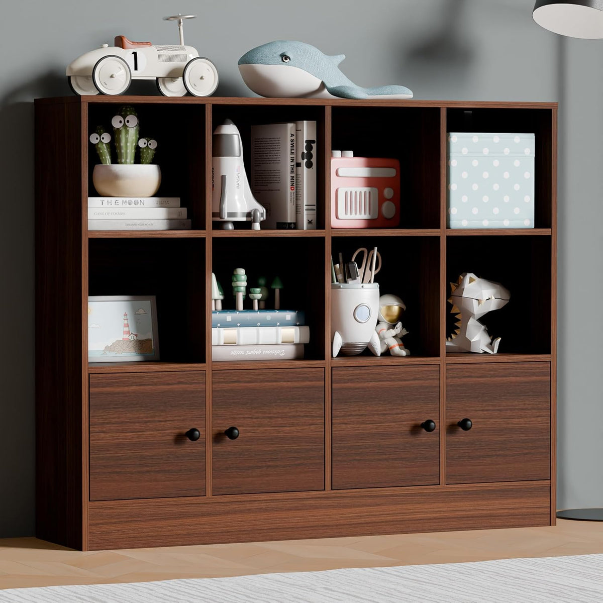 2-Tier Open Bookshelf with 12 Compartments