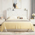 Tufted Velvet Bed Frame with Charging Ports