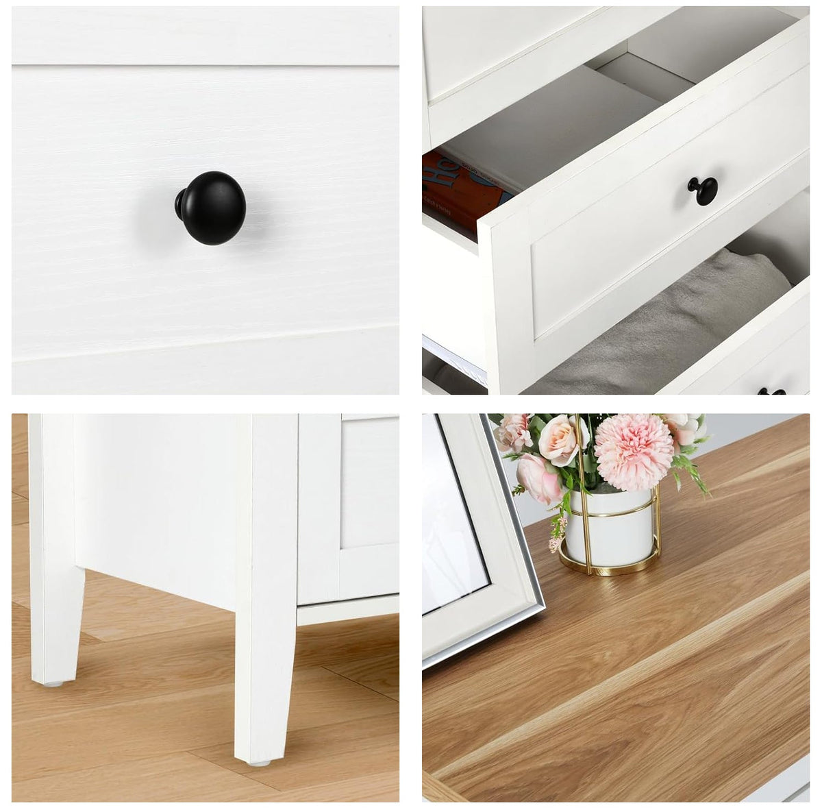 Traditional White 6 Drawer Dresser