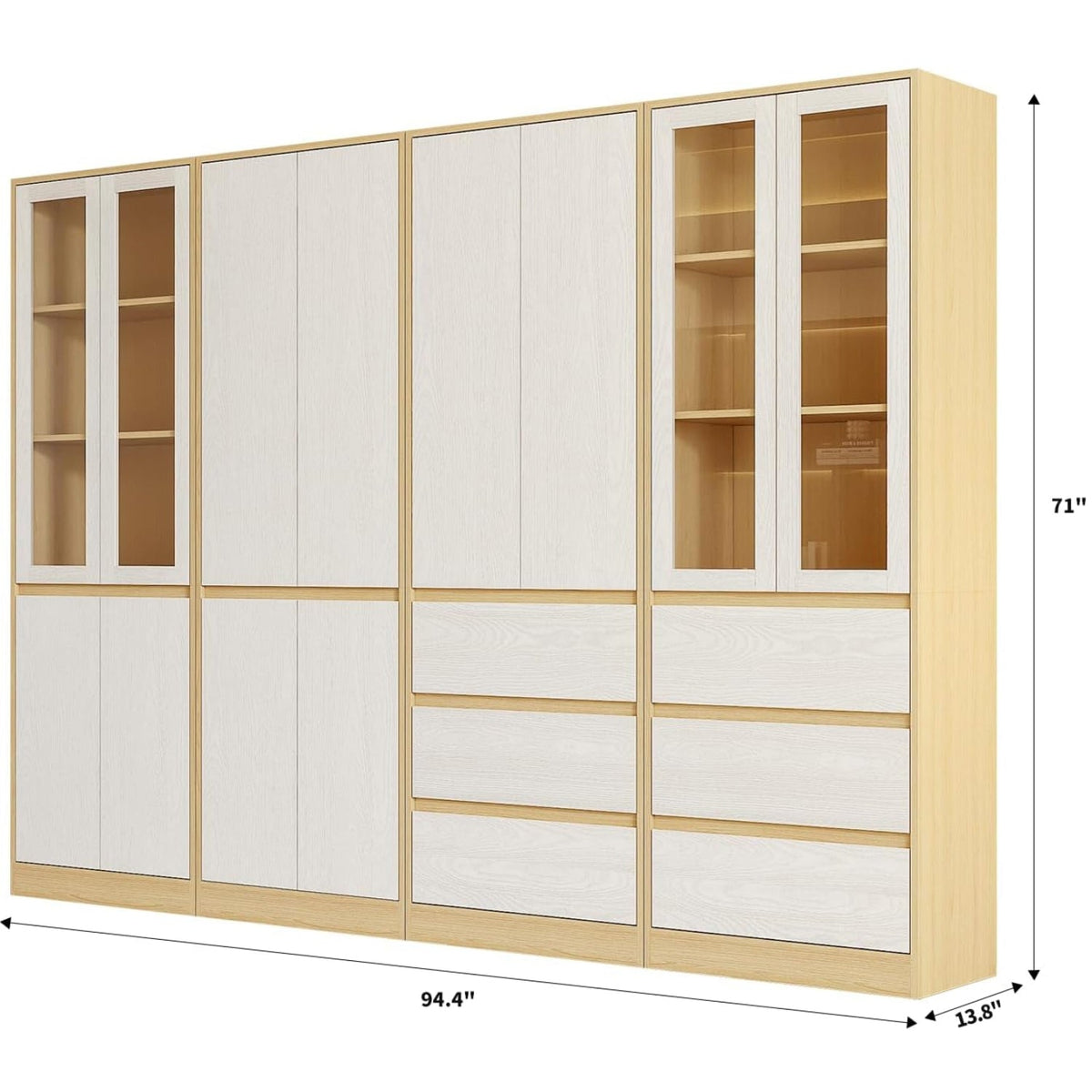 4-Piece Combination Storage Bookcase Set (ABCD)
