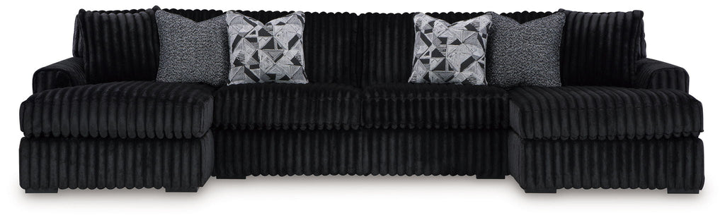 Midnight-Madness Black Sectional Set