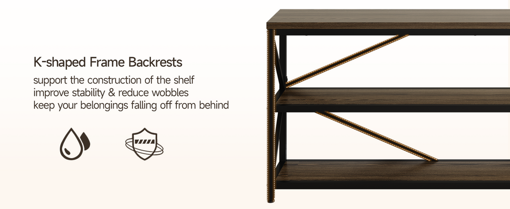 70.8 Inch Industrial Console Table with 3-Tier Shelf