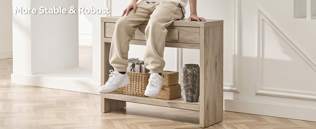 40 Inch Narrow Console Table with Drawers
