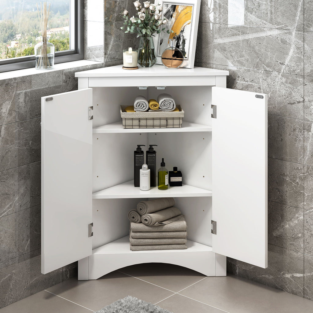 Triangle Bathroom Storage Cabinet, Adjustable Shelves