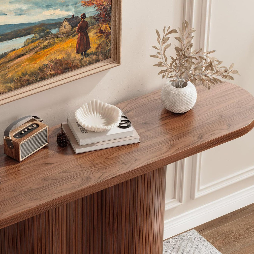 57 Inch Tambour Entryway Console Table