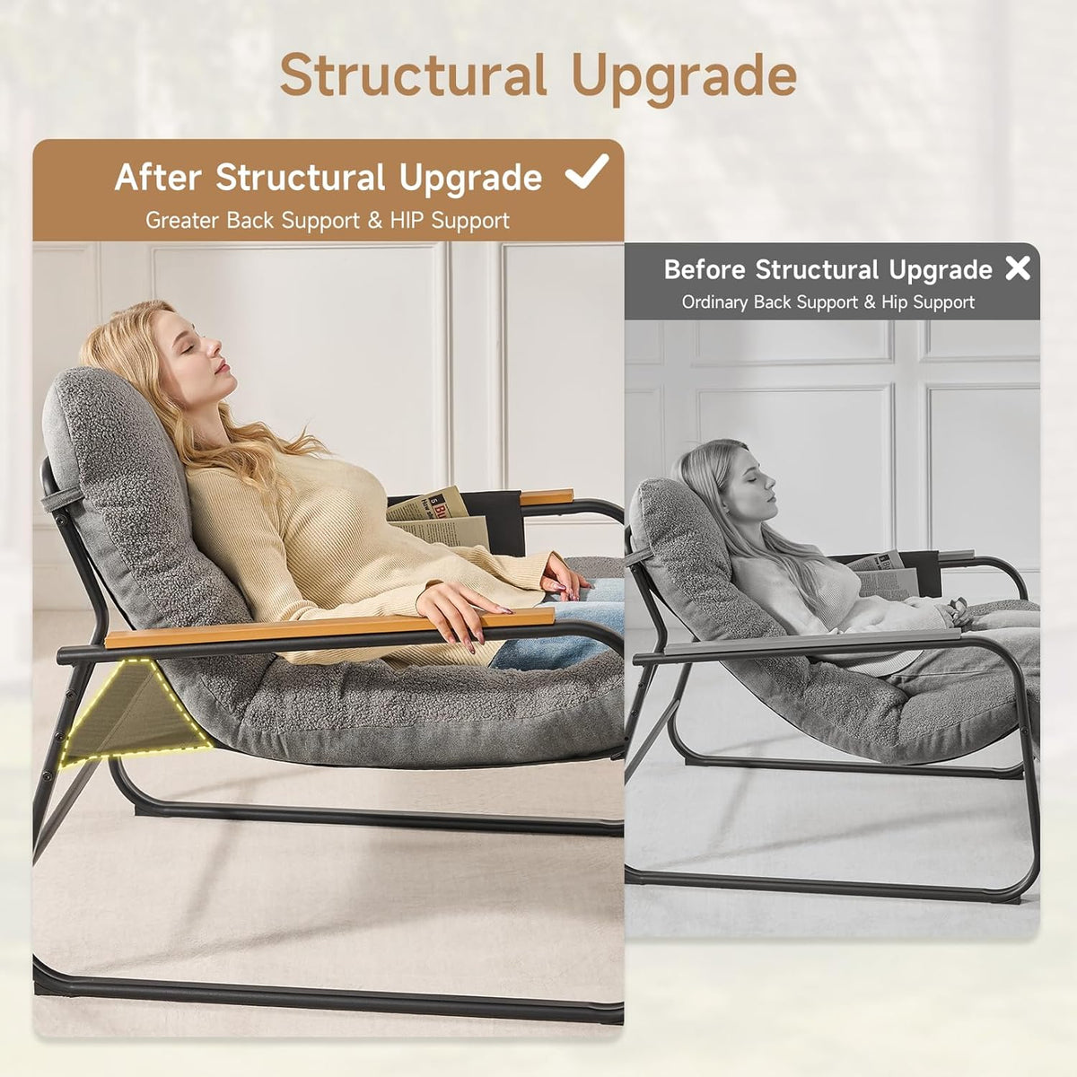 Oversized Accent Chair with Ottoman and Side Pocket