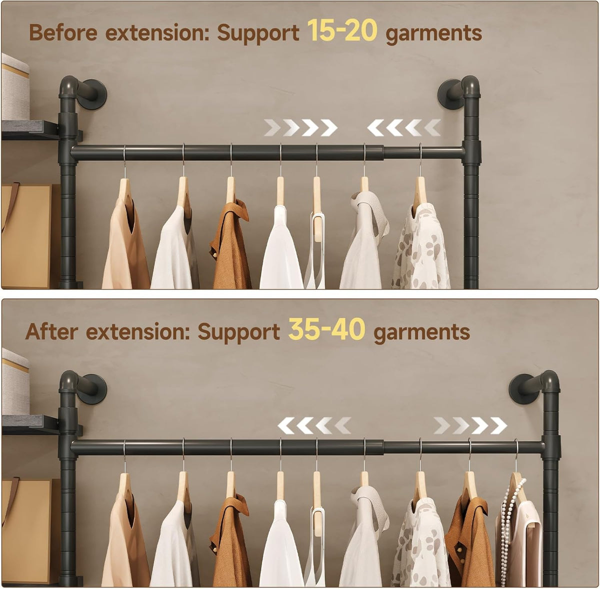 Closet System with LED Light and 4 Drawers