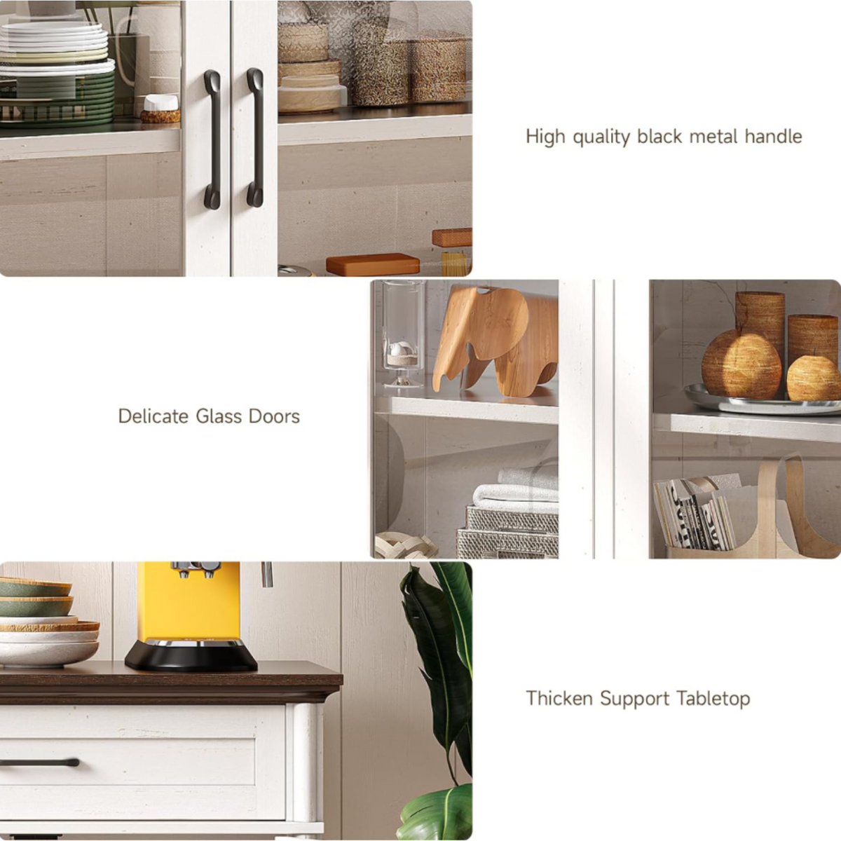 60 Inch Sideboard Buffet with 4 Doors and 2 Drawers