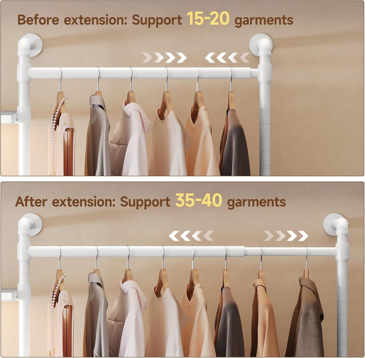 Closet System with LED Light and 4 Drawers