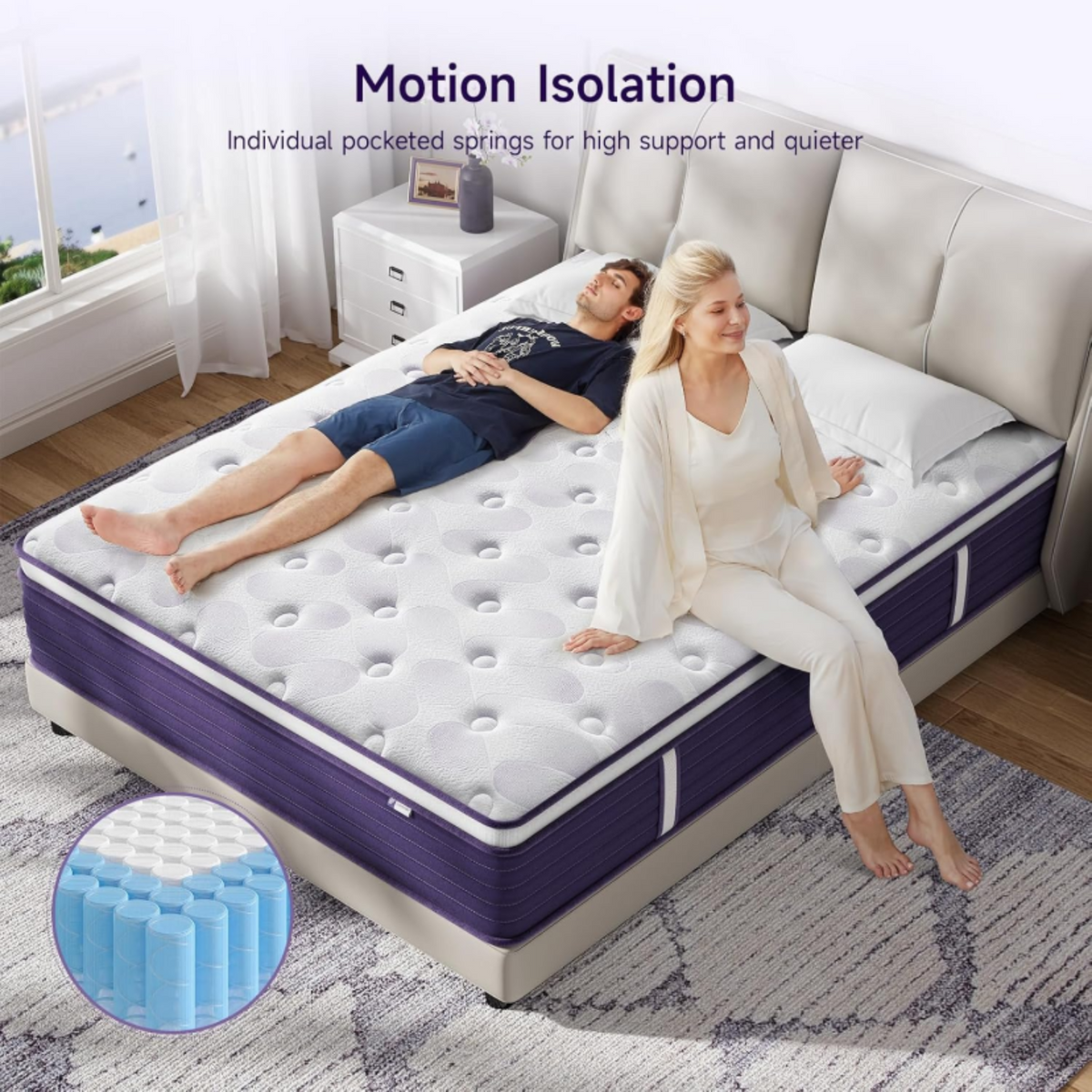 12 Inch Hybrid Mattress in a Box, Medium Firm