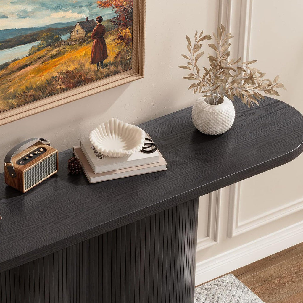 57 Inch Tambour Entryway Console Table