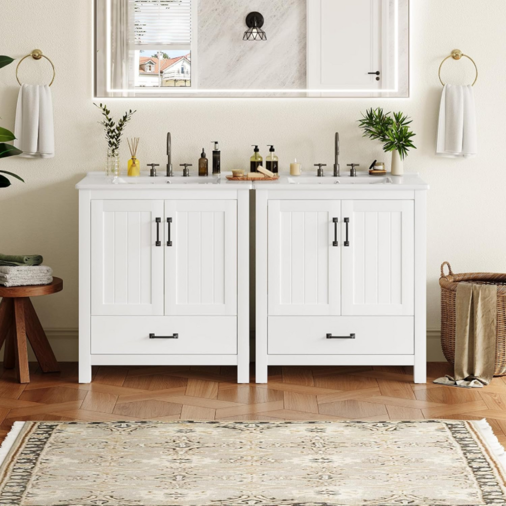 30 Inch Farmhouse Bathroom Vanity with Barn Door
