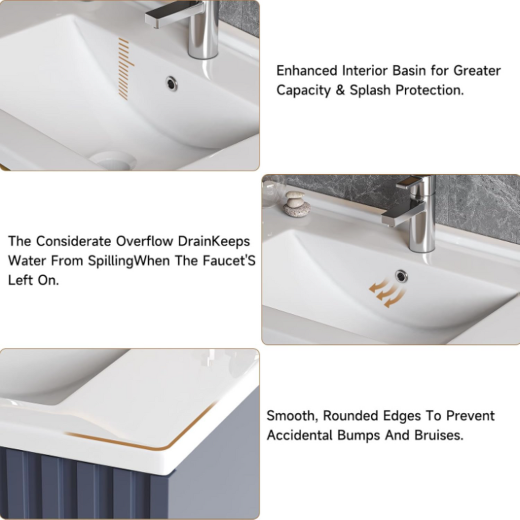 24 Inch Wall-Mounted Floating Bathroom Vanity