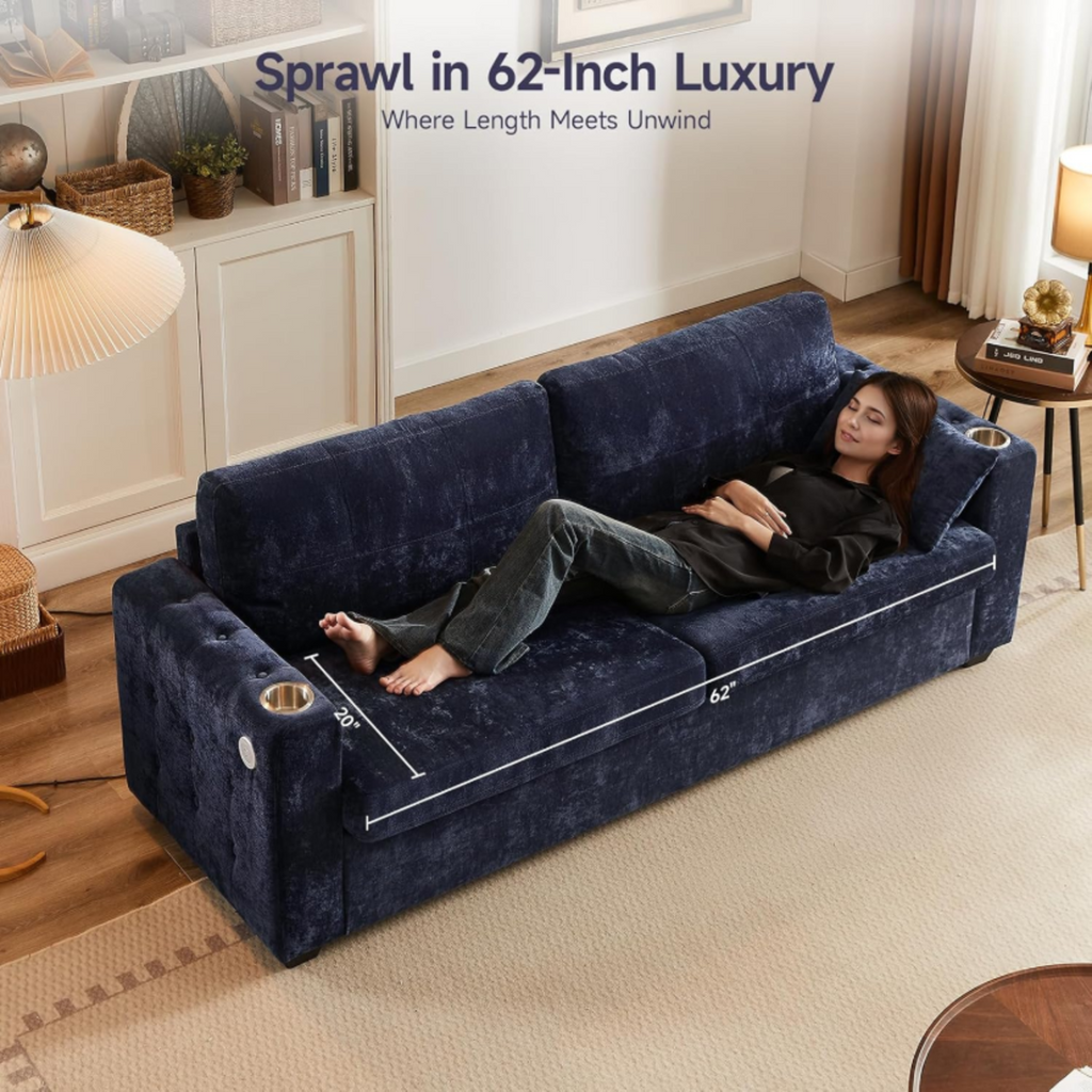 76-Inch Full Size Pull-Out Sofa Bed with USB Port