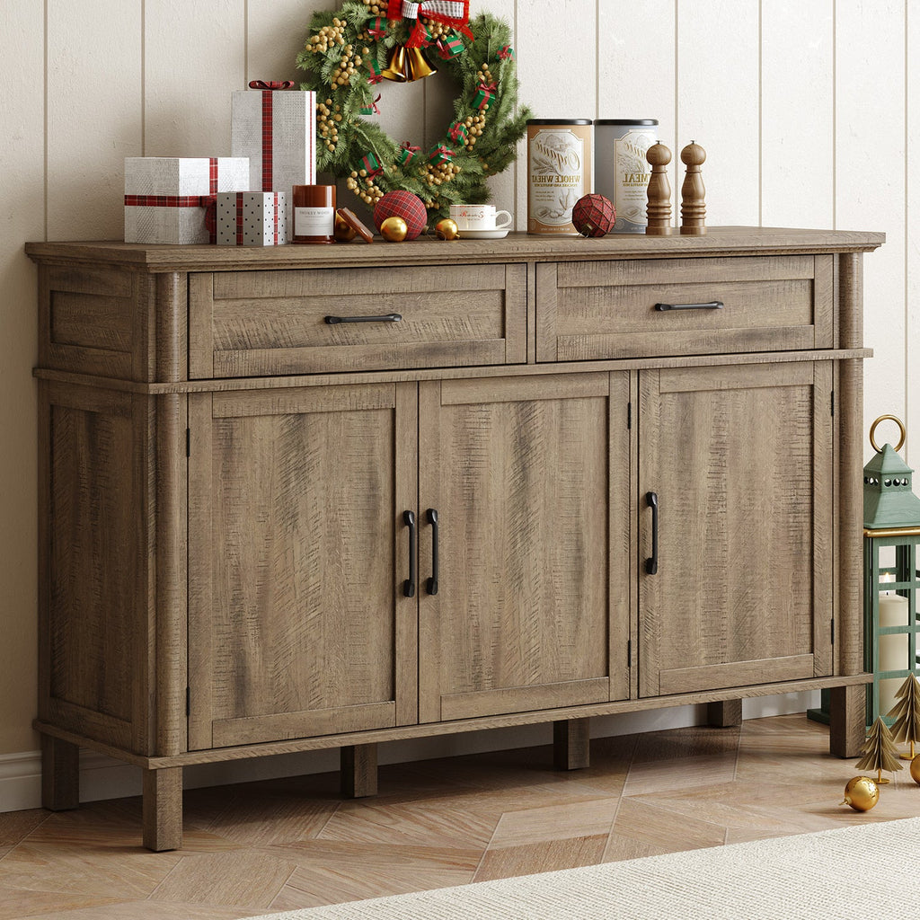 Wood Buffet Sideboard with 2 Drawers and 3 Doors