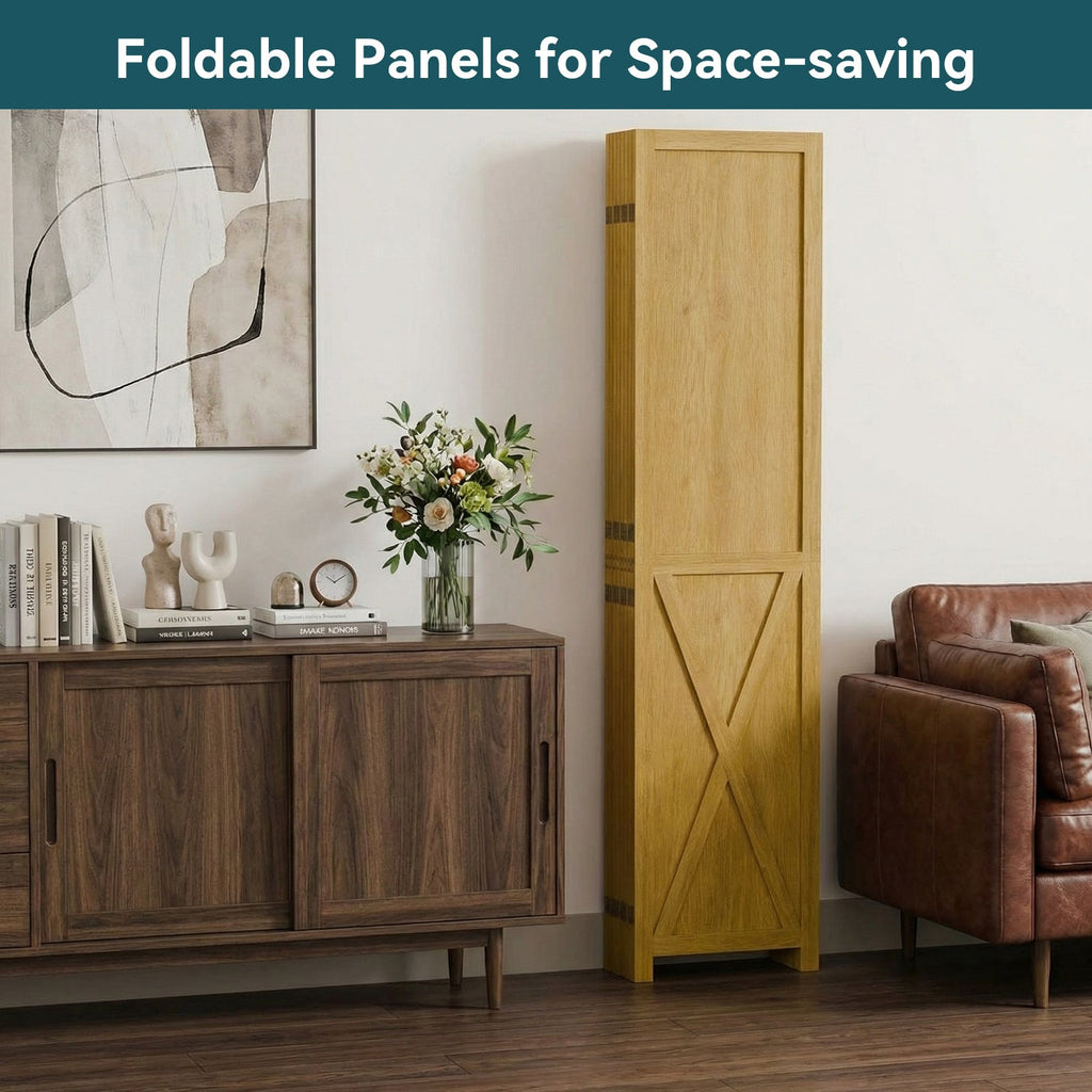 5.5 ft Solid Wood Folding Room Divider
