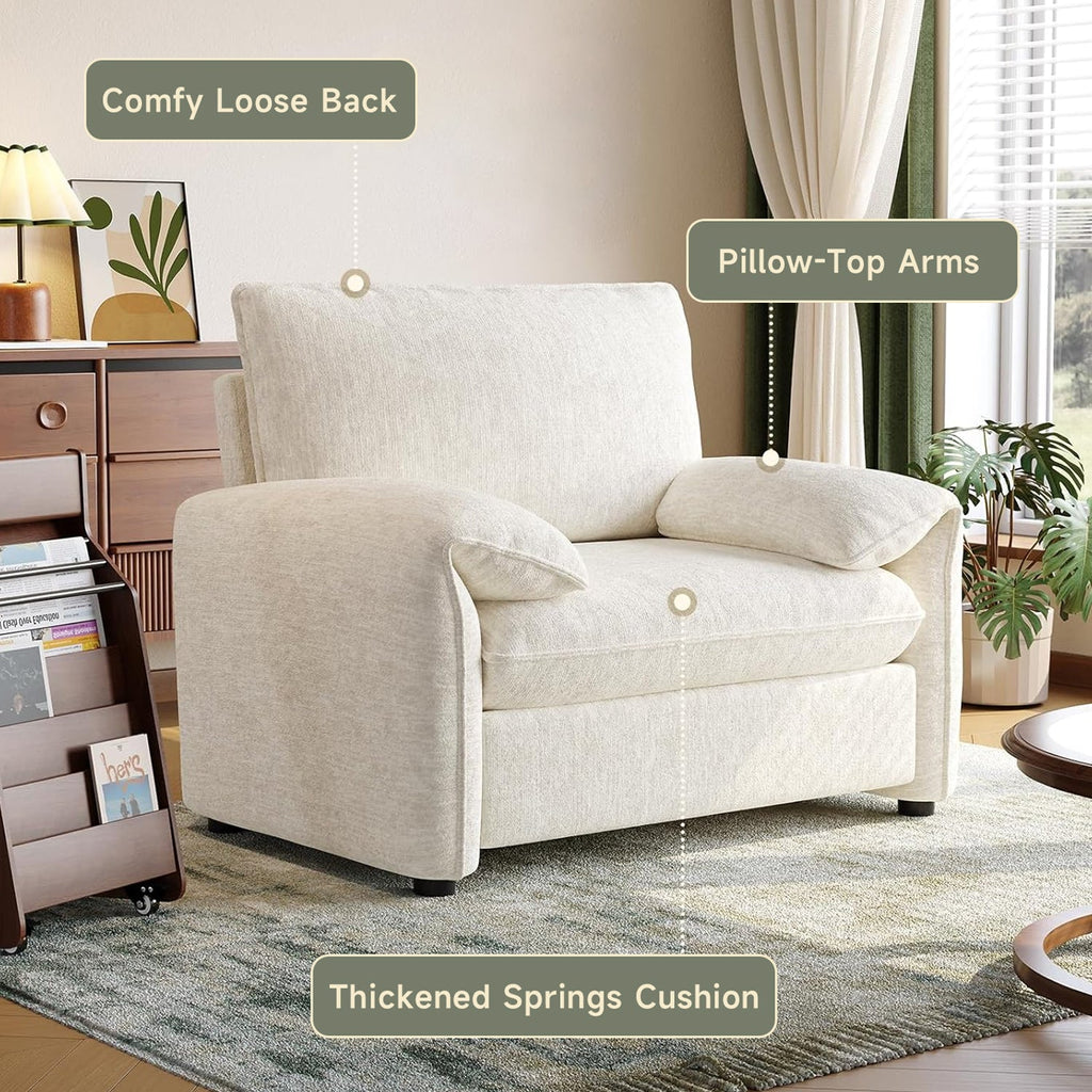 42.1 Inch Oversized Chenille Accent Reading Chair