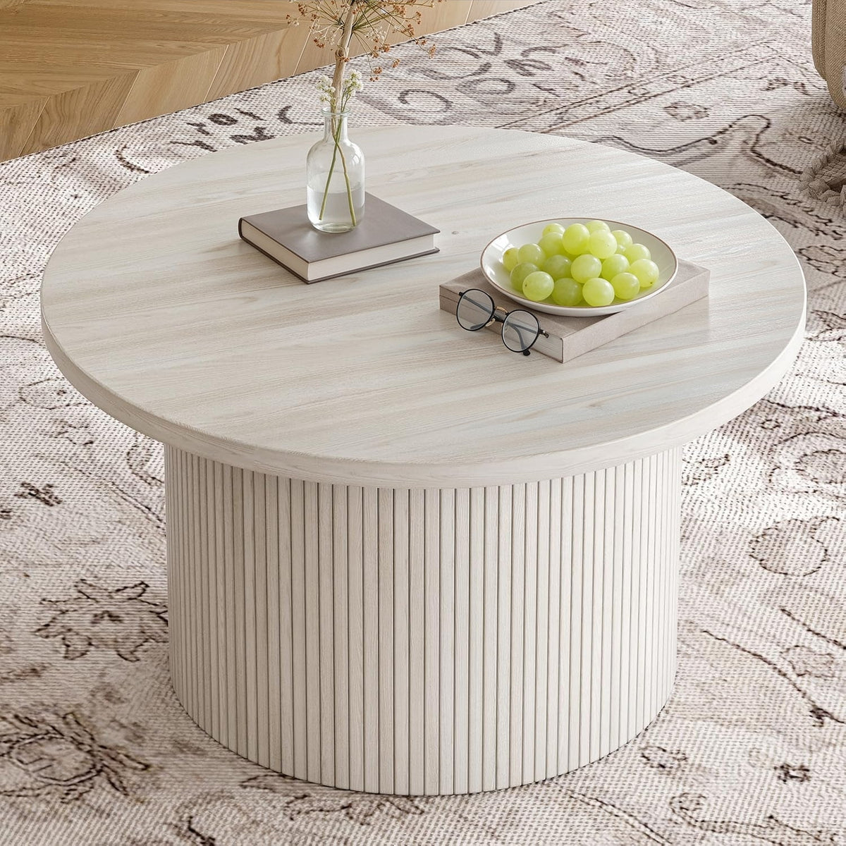 31.5 Inch Round Drum Coffee Table
