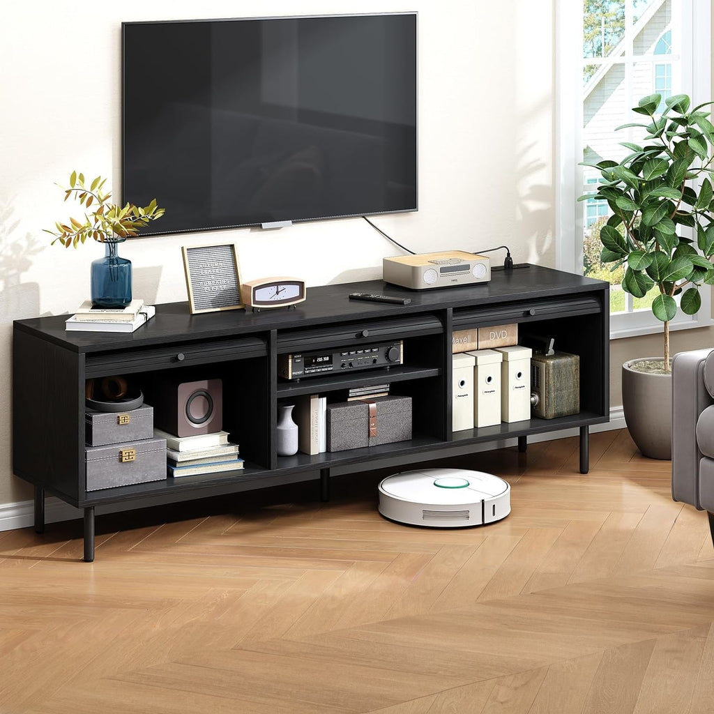 59-Inch TV Stand for 65-Inch TVs with Sliding Doors