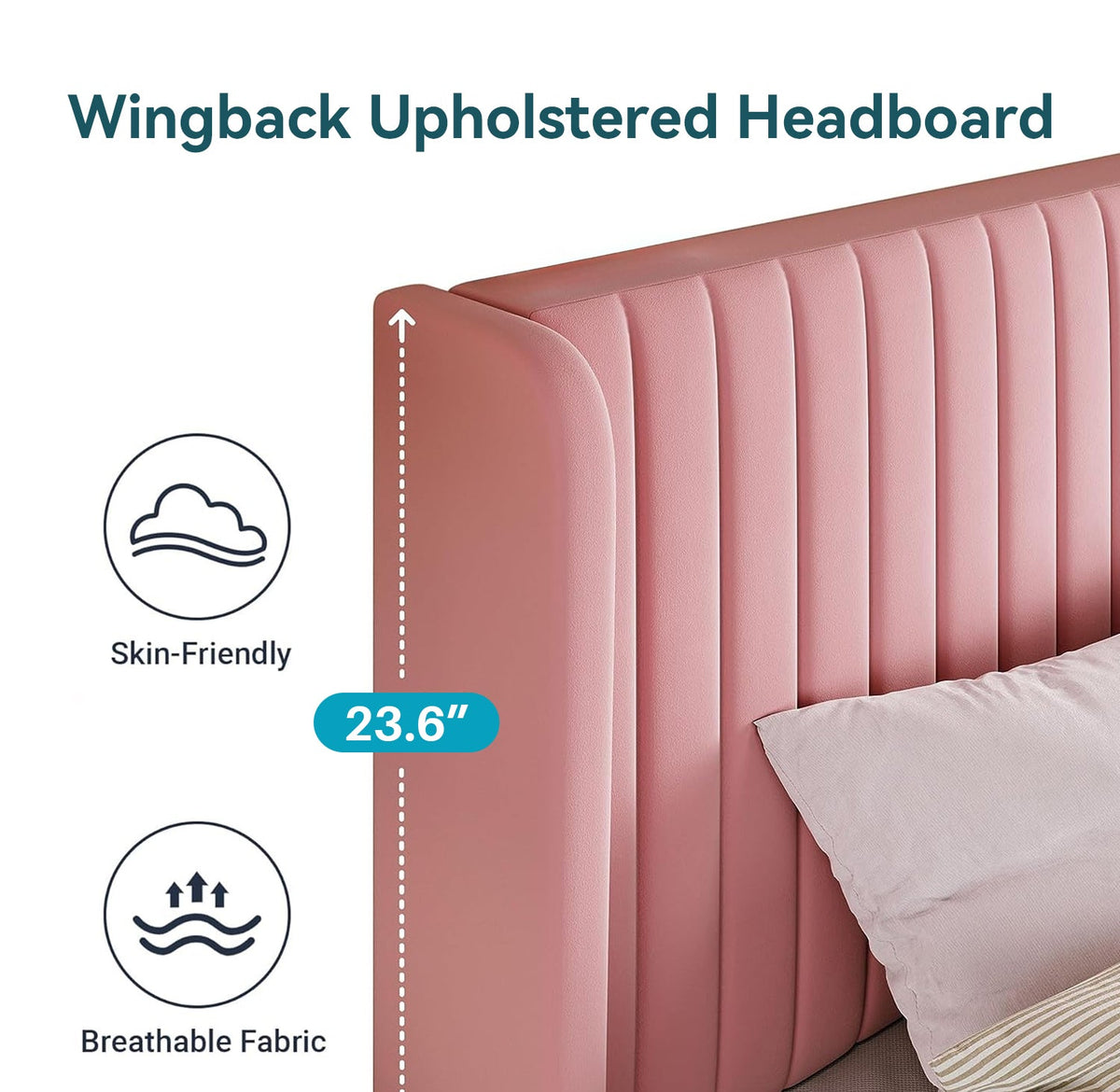 Velvet Platform Bed Frame with Tufted Headboard