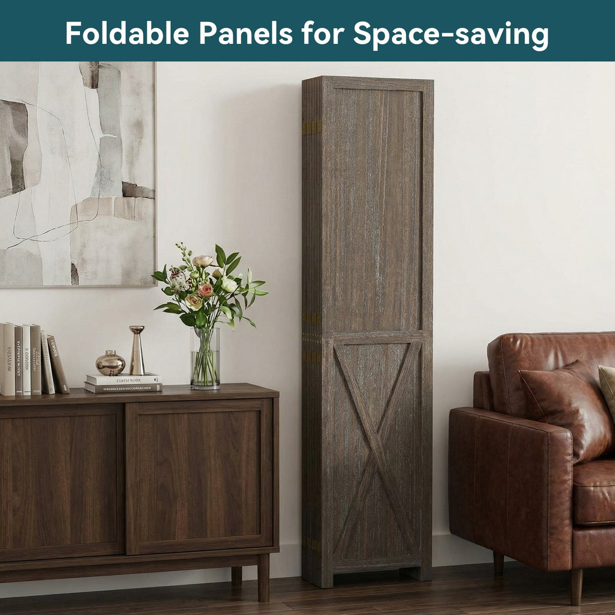 5.5 ft Solid Wood Folding Room Divider