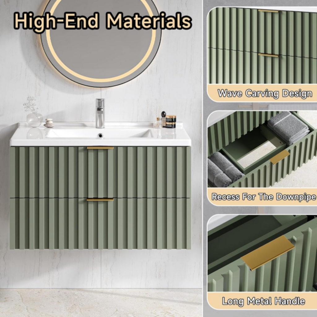 30 Inch Wall-Mounted Floating Bathroom Vanity