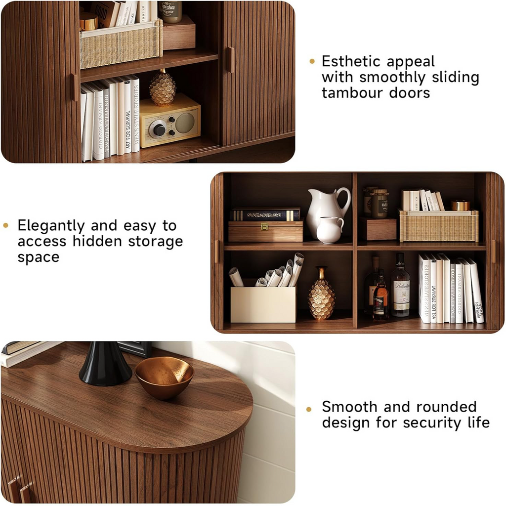 55 Inch Sideboard Buffet with Tambour Door