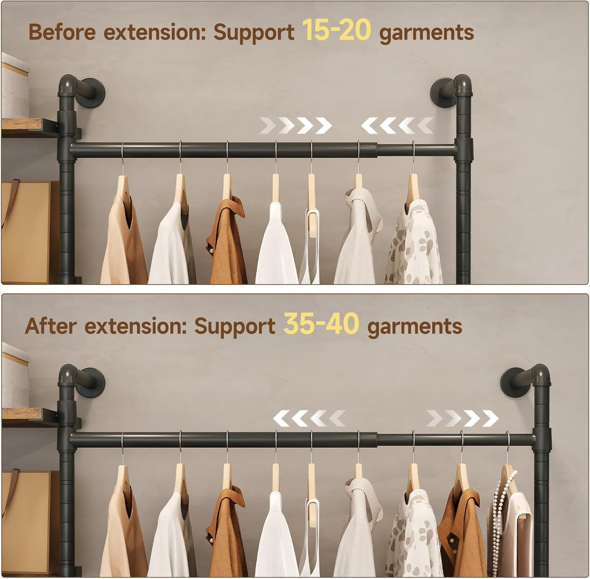 Closet System with LED Light and 4 Drawers