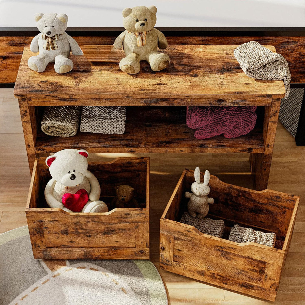 Kids Toy Storage Organizer with Bookshelf