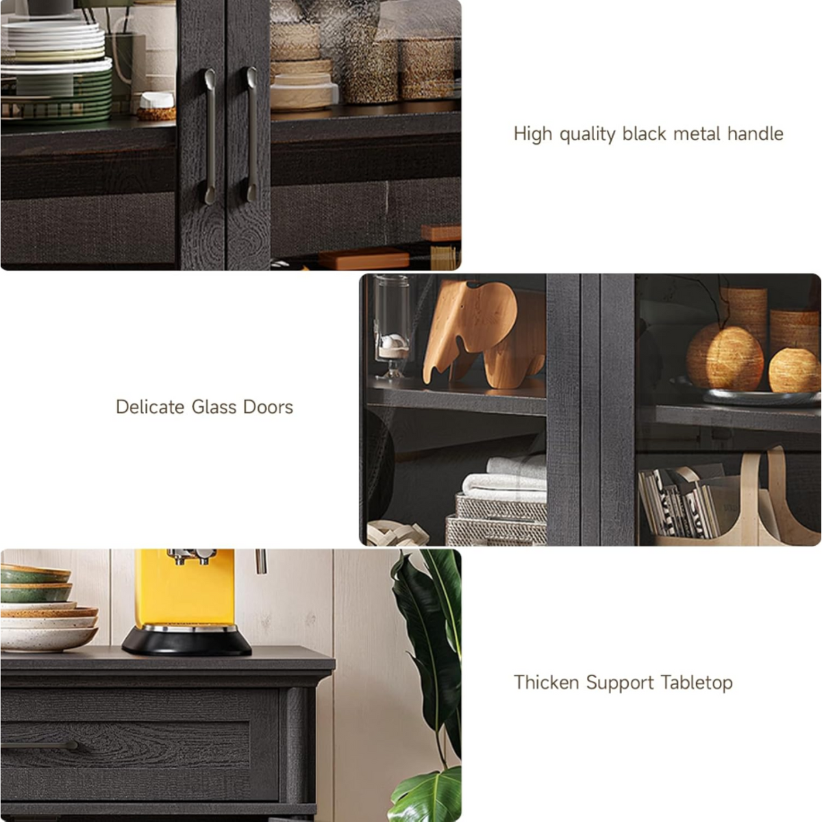 60 Inch Sideboard Buffet with 4 Doors and 2 Drawers