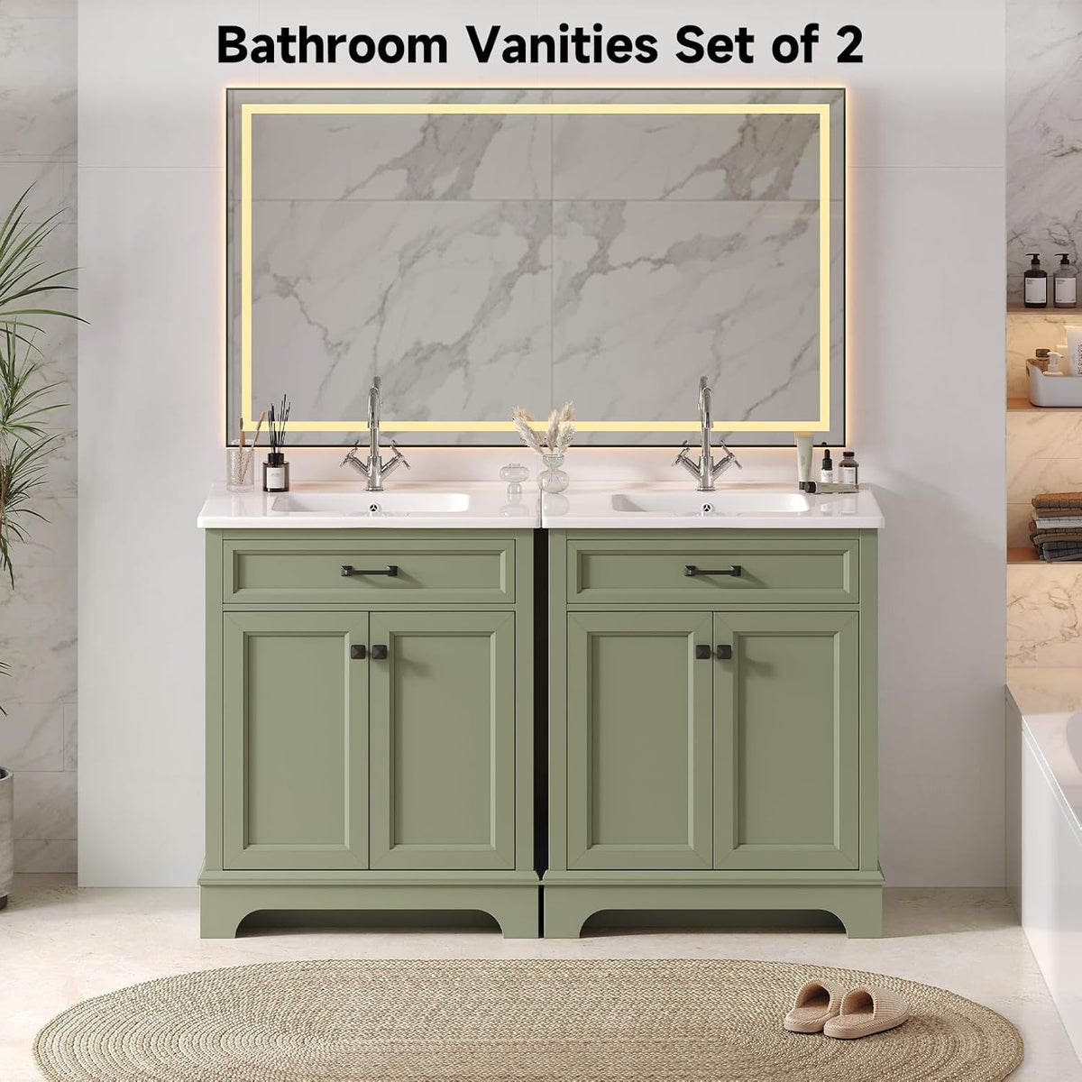 28 Inch Bathroom Vanity with Ceramic Sink and Shelf